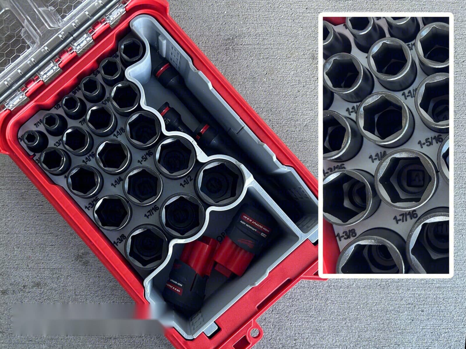 Organizador Packout para juego de dados Shockwave SAE 1/2" (19 pzs)